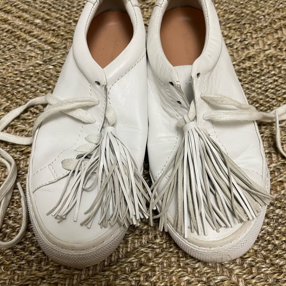 Loeffler Randall White Tassel Sneakers
